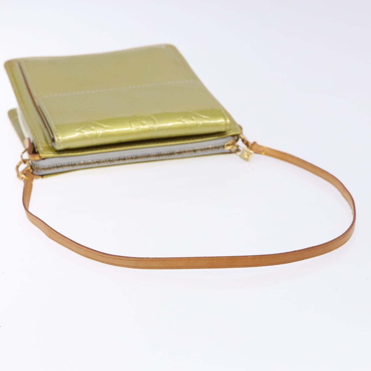 LOUIS VUITTON Monogram Vernis Motto Accessory Pouch Gris M91030 LV Auth BA5061