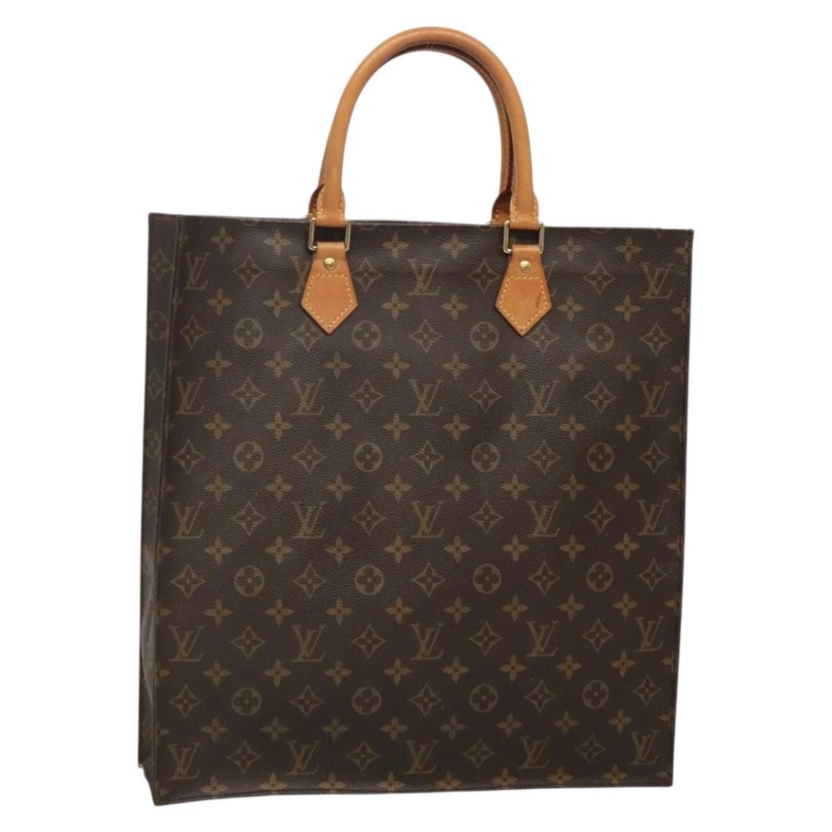 LOUIS VUITTON Monogram Sac Plat Hand Bag M51140 LV Auth BA5073