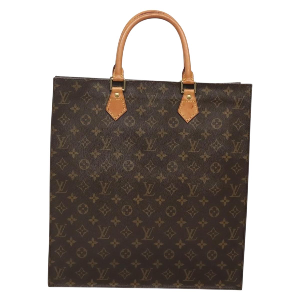 LOUIS VUITTON Monogram Sac Plat Hand Bag M51140 LV Auth BA5073