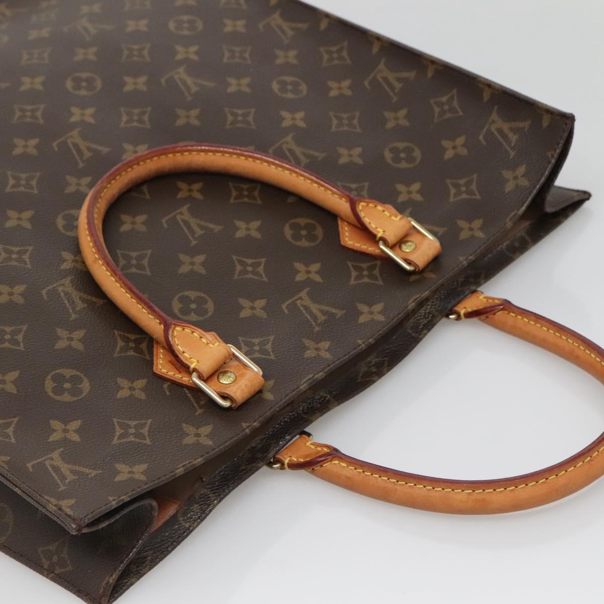 LOUIS VUITTON Monogram Sac Plat Hand Bag M51140 LV Auth BA5073