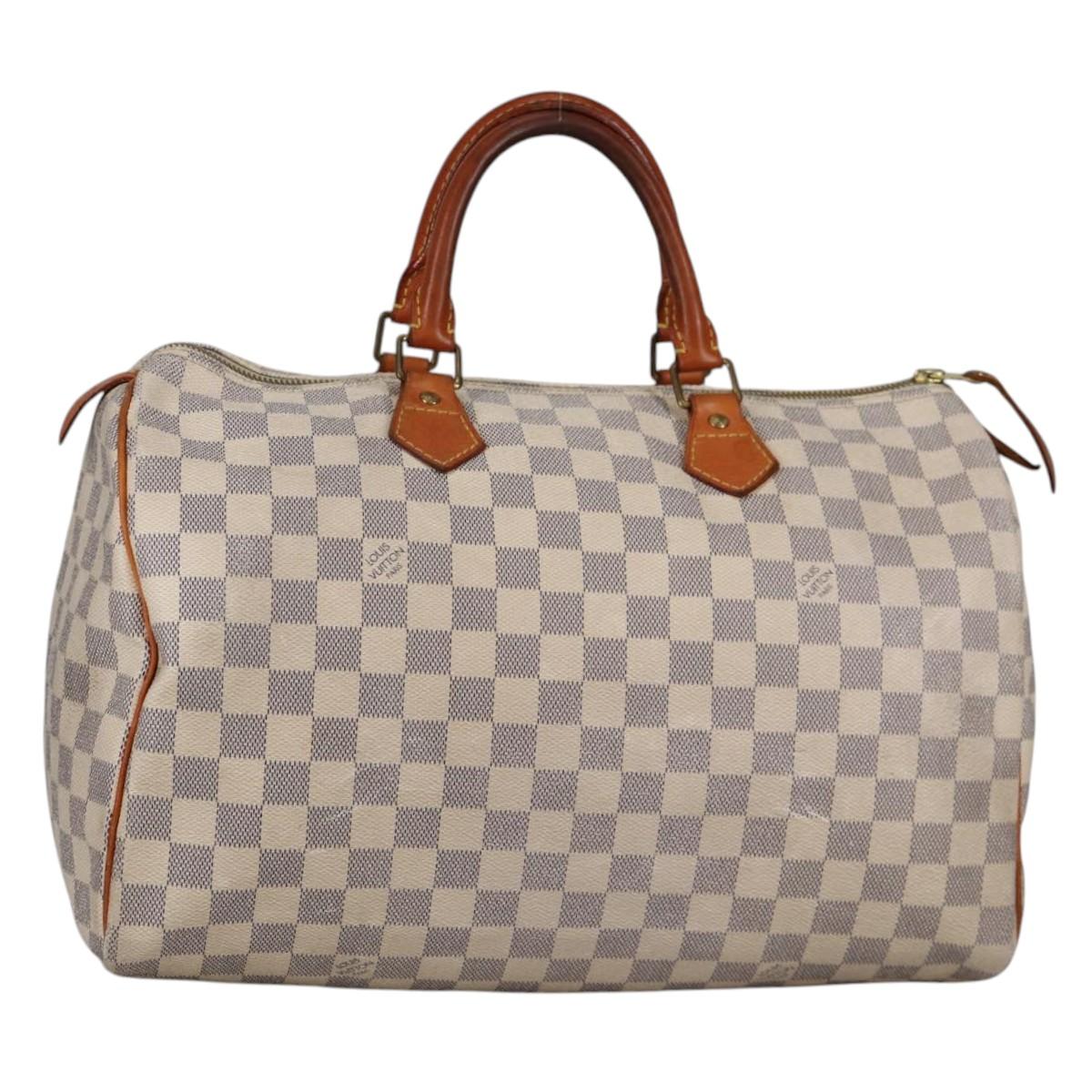 LOUIS VUITTON Damier Azur Speedy 35 Hand Bag N41535 LV Auth BA5077