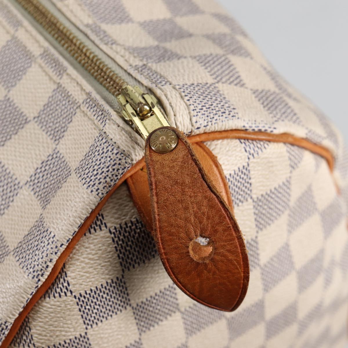 LOUIS VUITTON Damier Azur Speedy 35 Hand Bag N41535 LV Auth BA5077