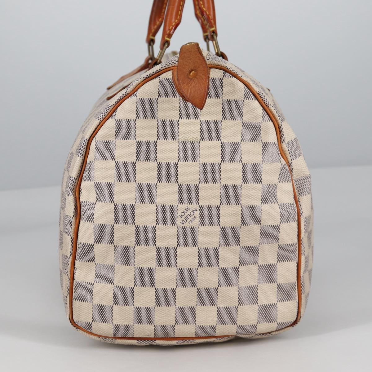 LOUIS VUITTON Damier Azur Speedy 35 Hand Bag N41535 LV Auth BA5077