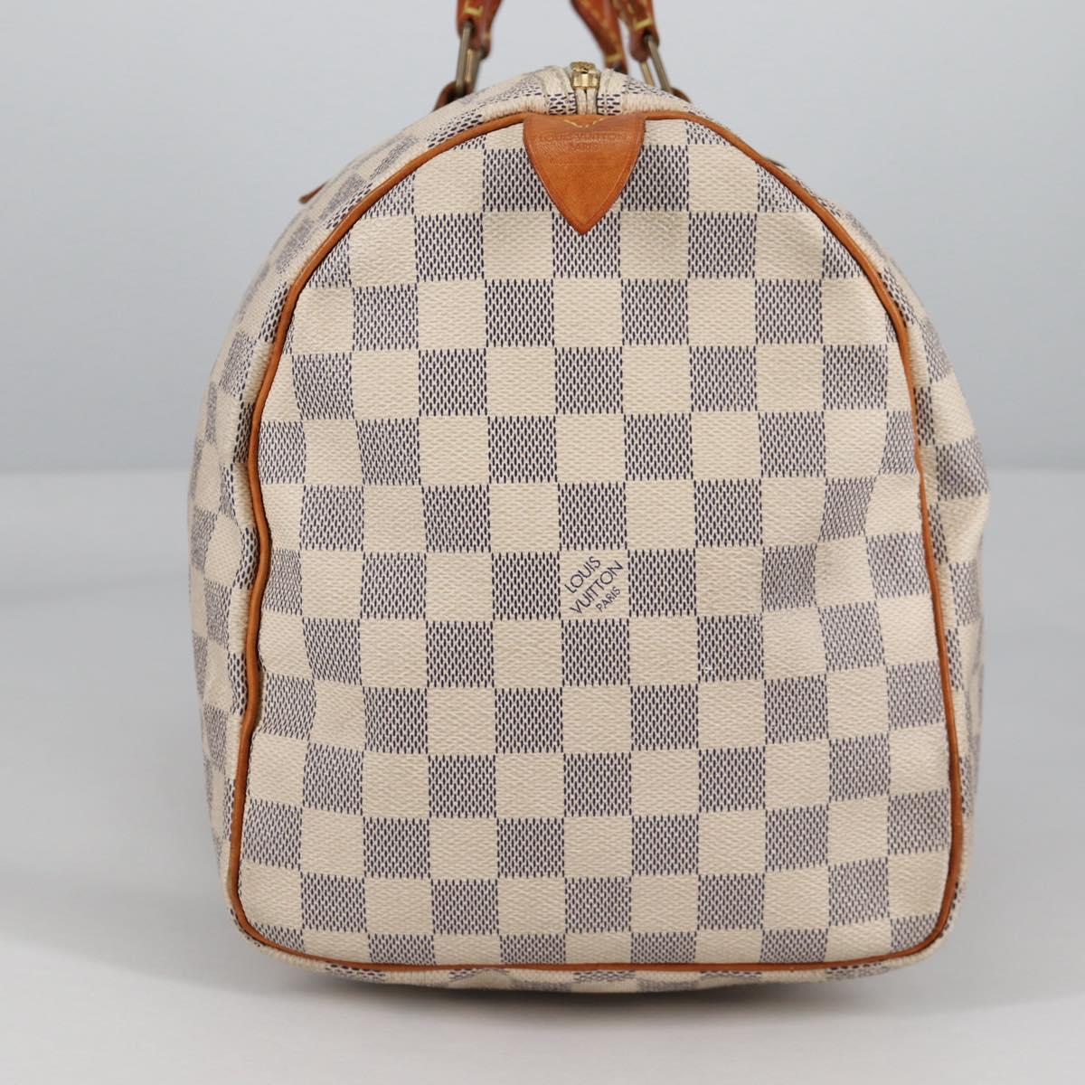 LOUIS VUITTON Damier Azur Speedy 35 Hand Bag N41535 LV Auth BA5077