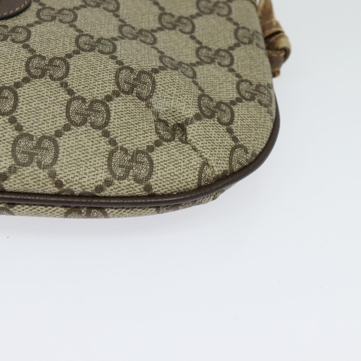 GUCCI GG Supreme Shoulder Bag PVC Beige Gold 904 02 020 Auth BA5087