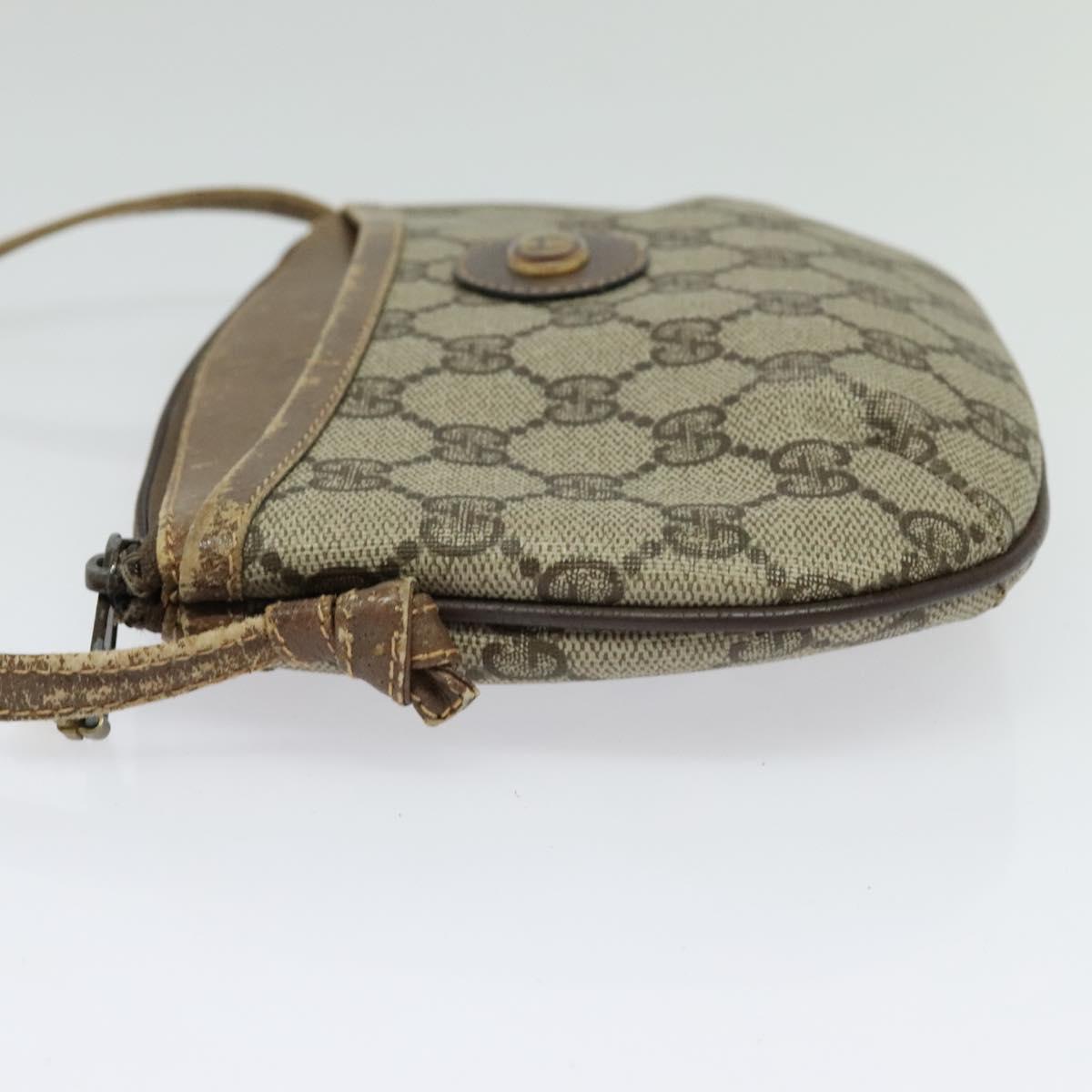 GUCCI GG Supreme Shoulder Bag PVC Beige Gold 904 02 020 Auth BA5087