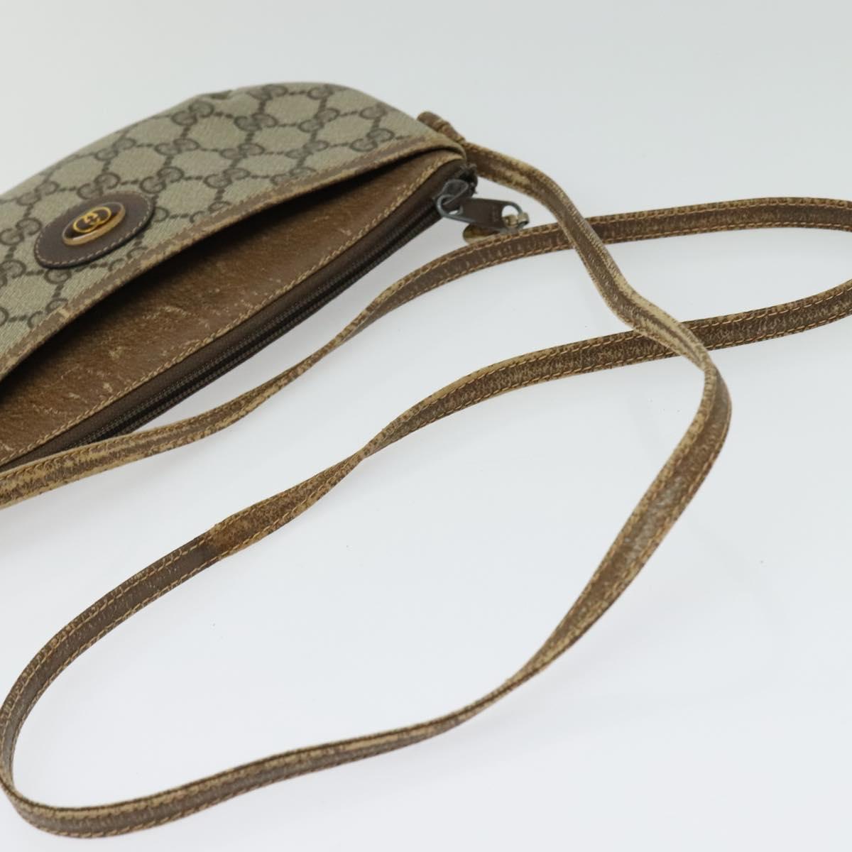 GUCCI GG Supreme Shoulder Bag PVC Beige Gold 904 02 020 Auth BA5087