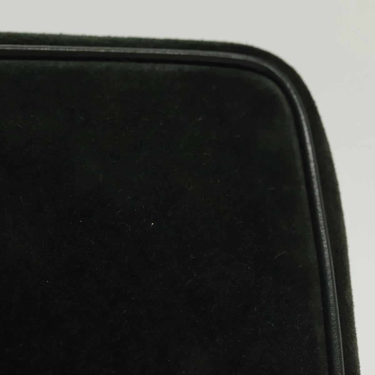 GUCCI Vanity Pouch Suede Green Silver 032 1705 0141 Auth BA5088