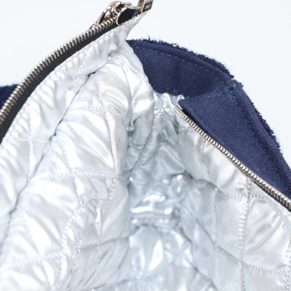 CHANEL Matelasse Shoulder Bag Pile Navy CC Auth BA5094M