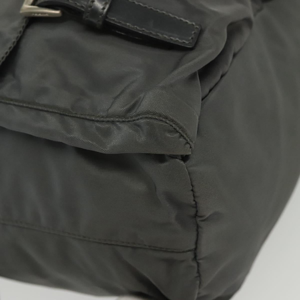 PRADA Backpack Nylon Gray Silver Auth BA5099