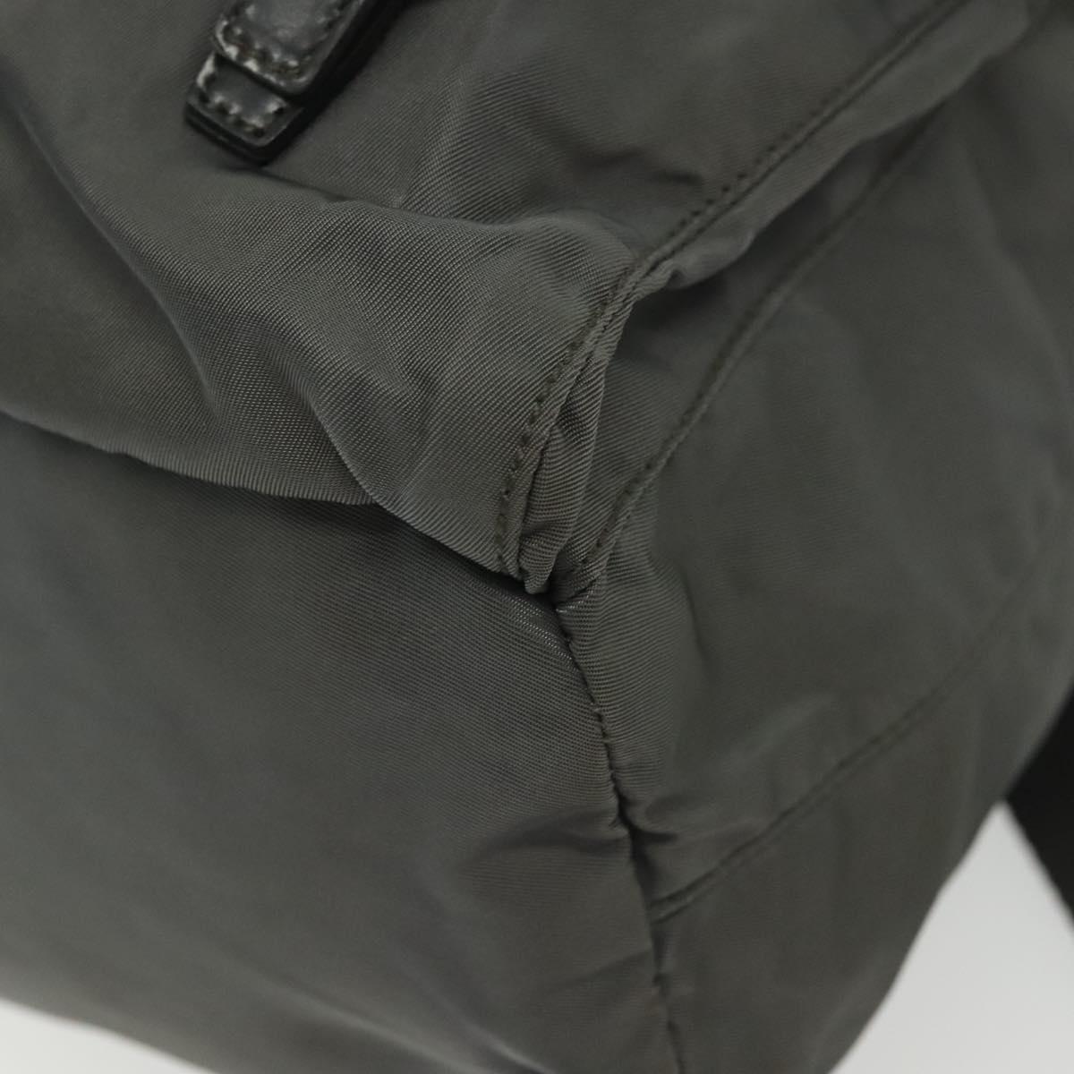 PRADA Backpack Nylon Gray Silver Auth BA5099