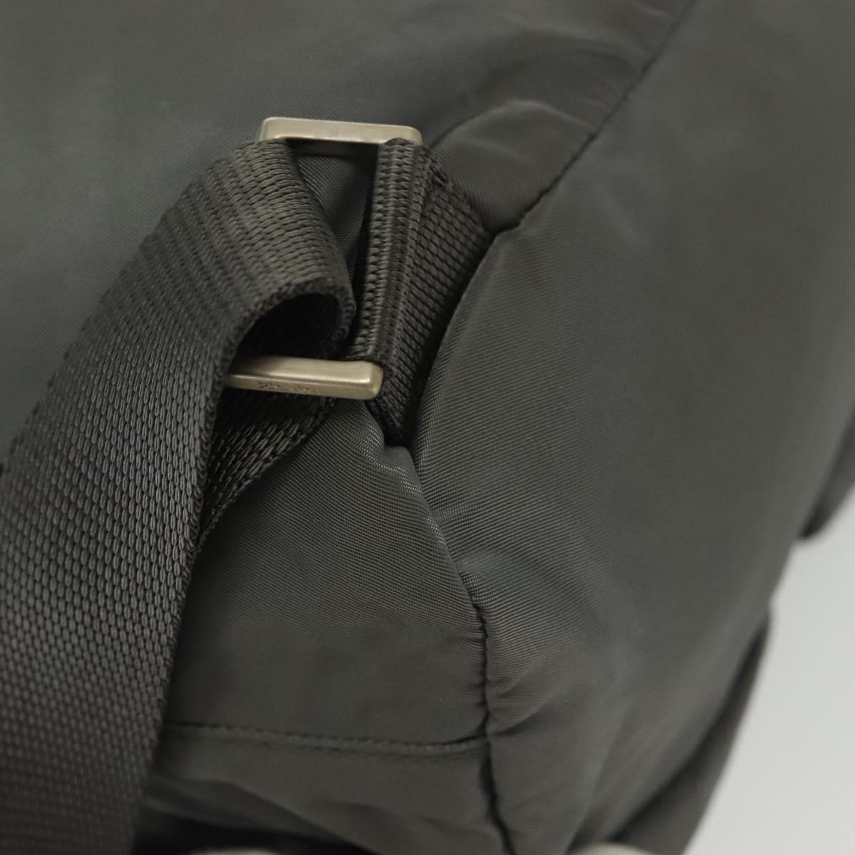 PRADA Backpack Nylon Gray Silver Auth BA5099