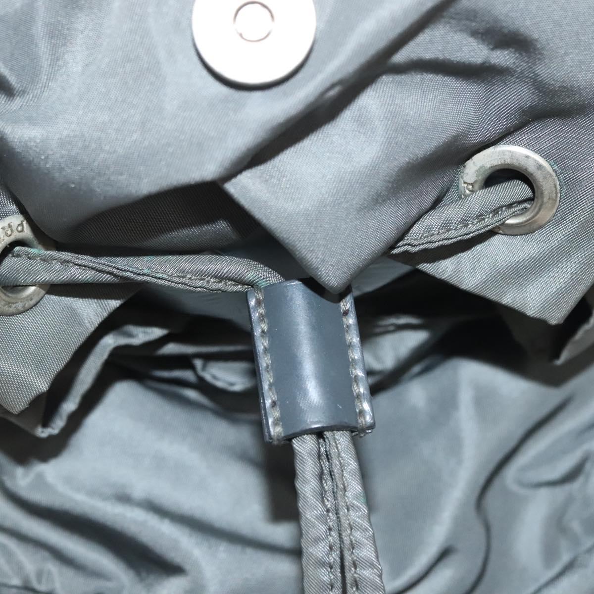 PRADA Backpack Nylon Gray Silver Auth BA5099