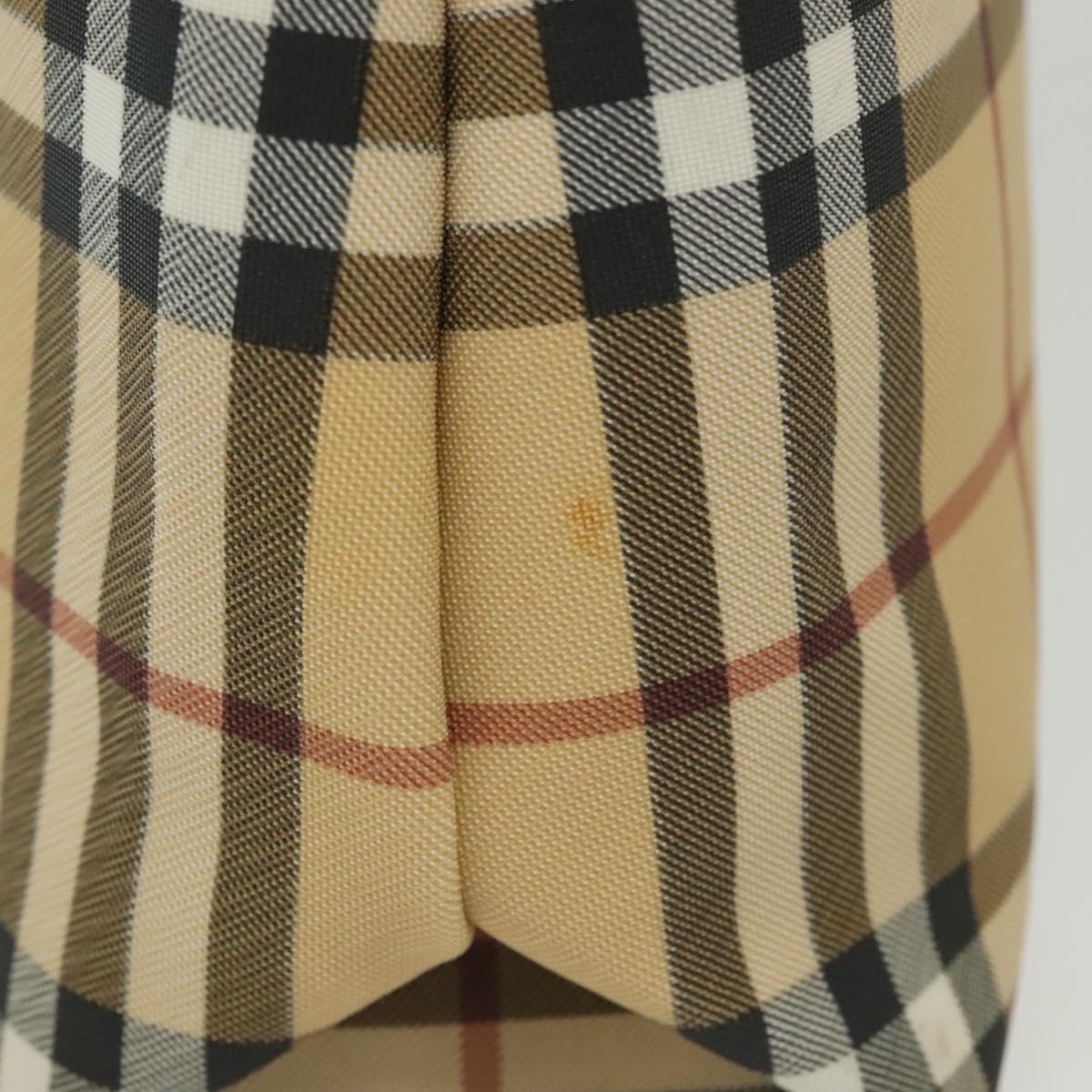 BURBERRY Nova Check Hand Bag PVC Beige Auth BA5106