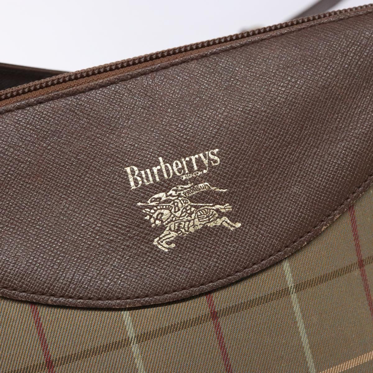 Burberrys Nova Check Shoulder Bag Canvas Beige Auth BA5115