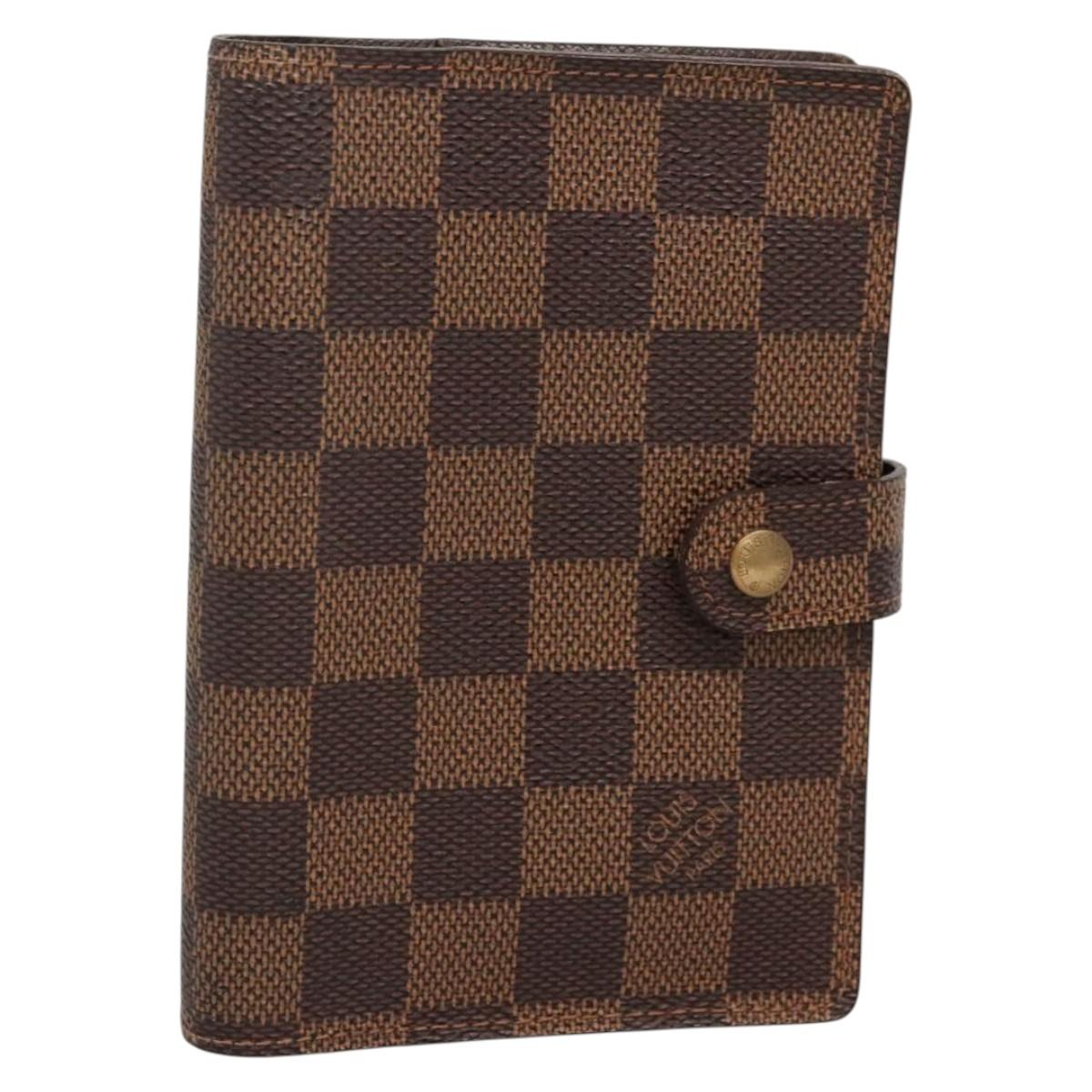 LOUIS VUITTON Damier Ebene Agenda PM Day Planner Cover R20700 LV Auth BA5117