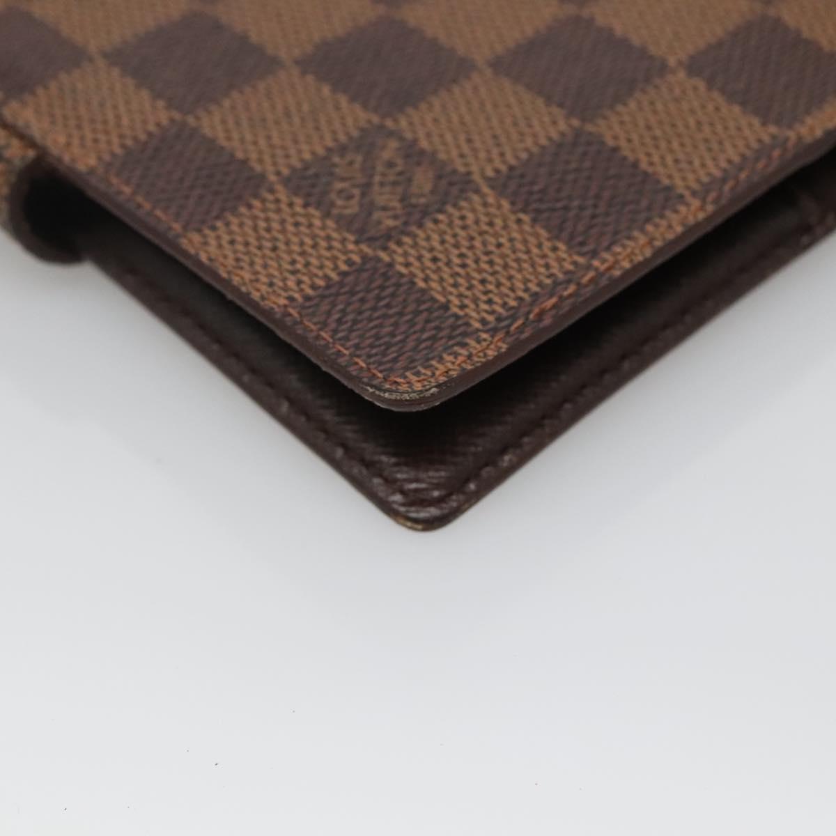 LOUIS VUITTON Damier Ebene Agenda PM Day Planner Cover R20700 LV Auth BA5117