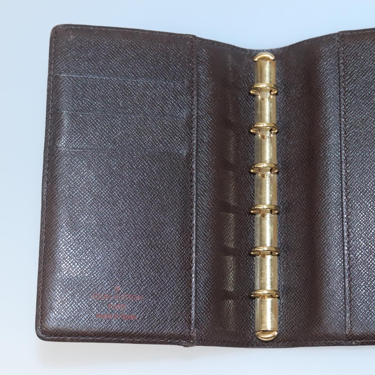 LOUIS VUITTON Damier Ebene Agenda PM Day Planner Cover R20700 LV Auth BA5117