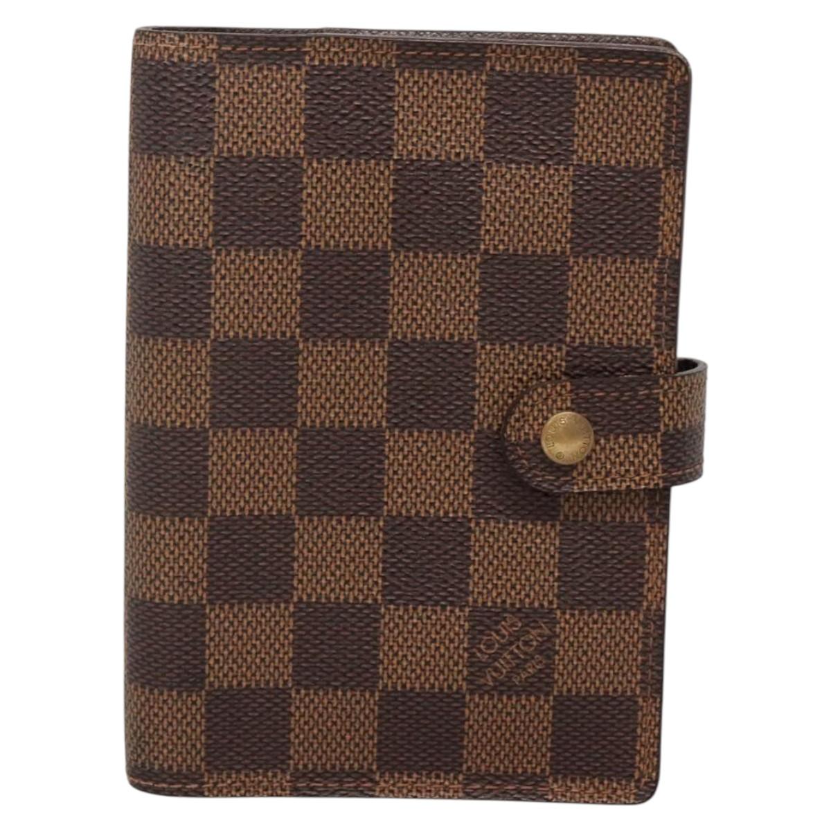 LOUIS VUITTON Damier Ebene Agenda PM Day Planner Cover R20700 LV Auth BA5117