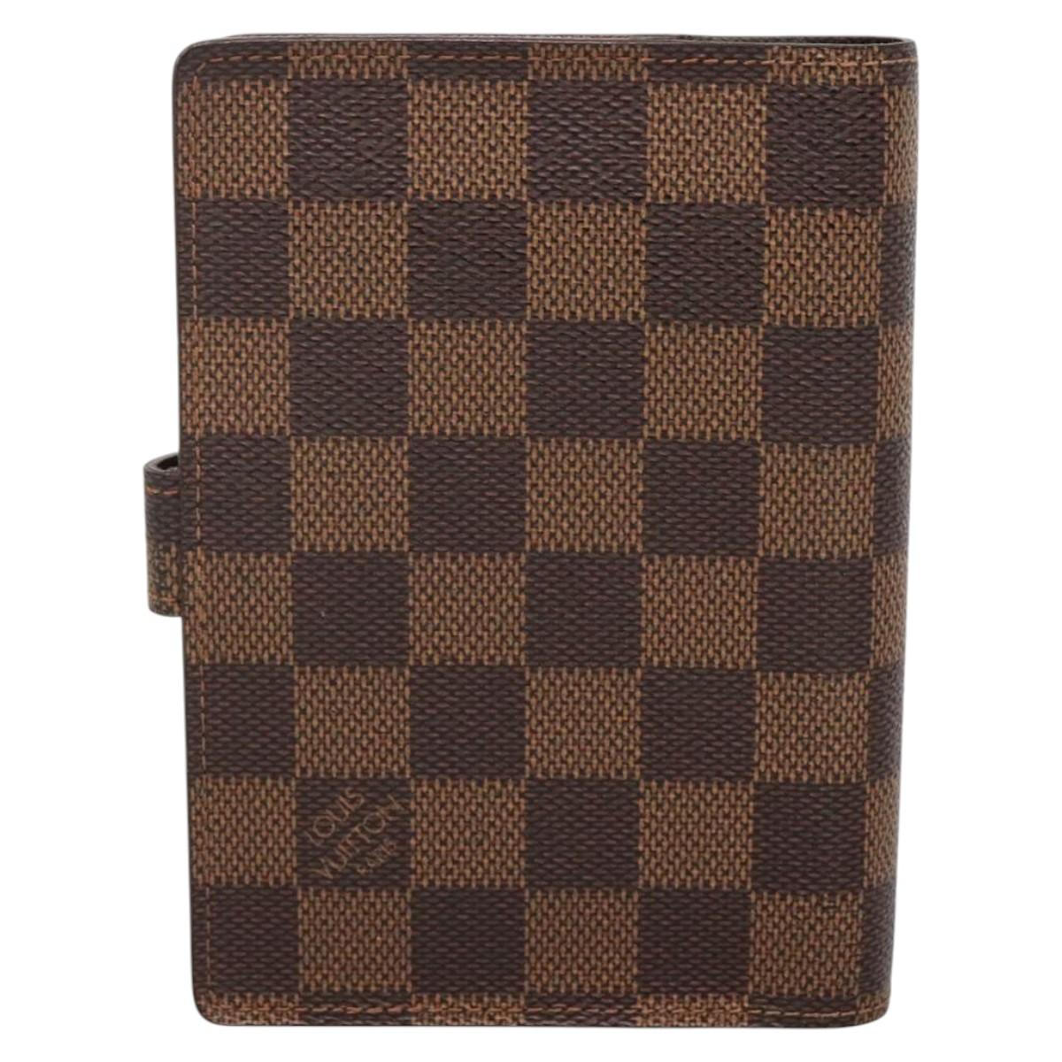 LOUIS VUITTON Damier Ebene Agenda PM Day Planner Cover R20700 LV Auth BA5117