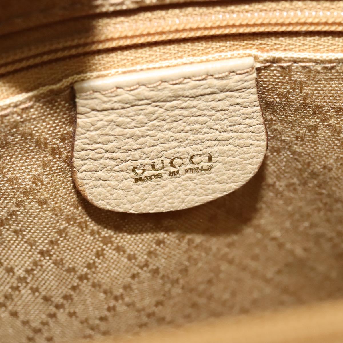 GUCCI Bamboo Hand Bag Suede Leather 2way Beige Gold 002 123 0322 Auth BA512