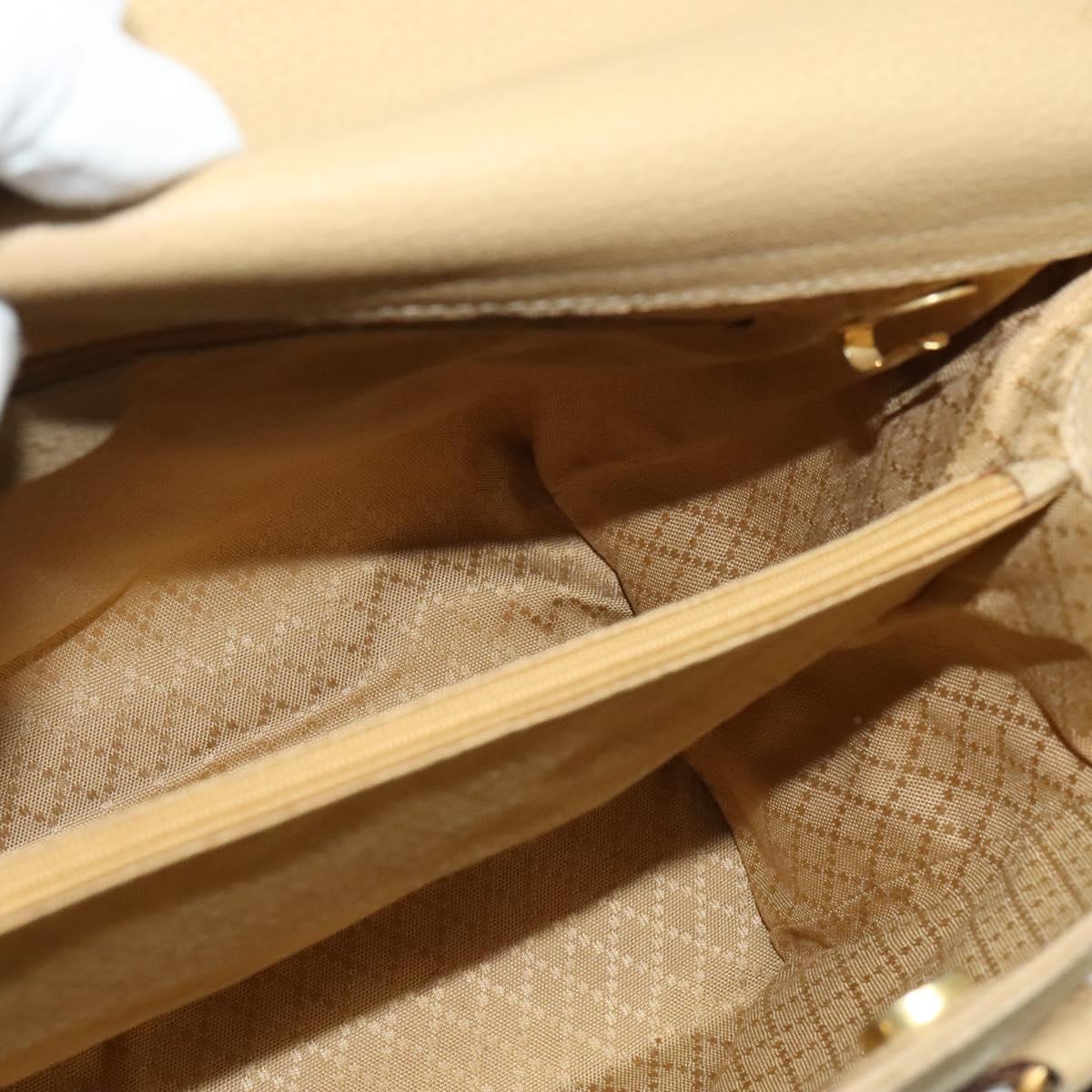 GUCCI Bamboo Hand Bag Suede Leather 2way Beige Gold 002 123 0322 Auth BA512