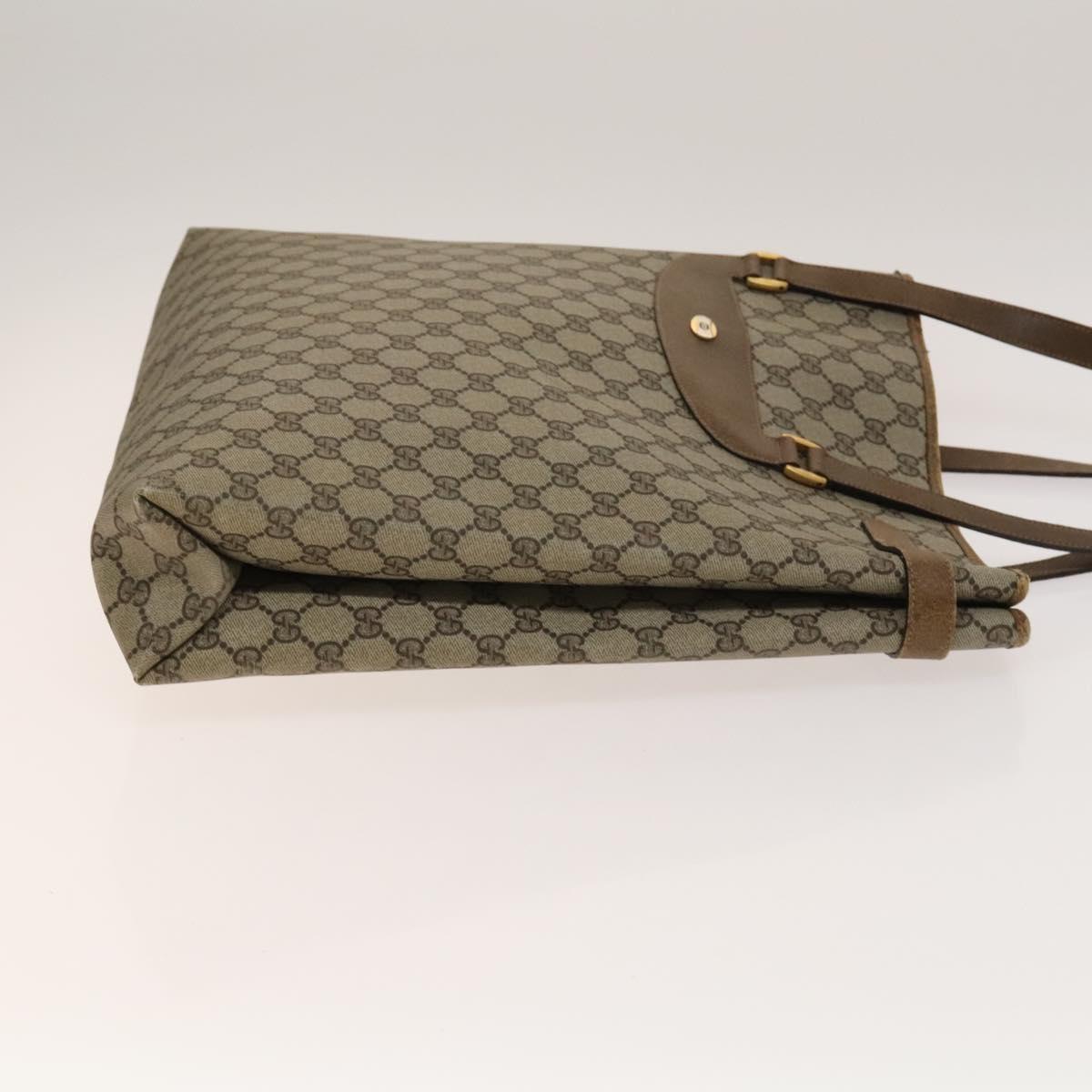 GUCCI GG Supreme Sherry Line Tote Bag PVC 2Set Beige Navy Auth BA5125