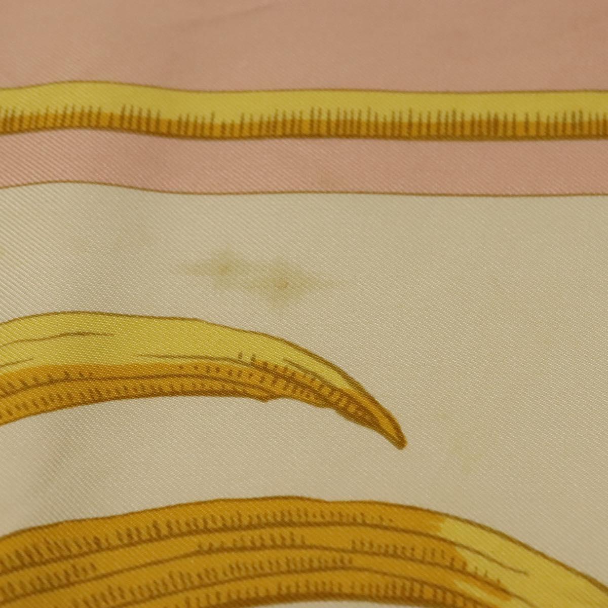 HERMES Carre 90 Scarf ""TIGER ROYAL"" Silk Pink Auth BA5128