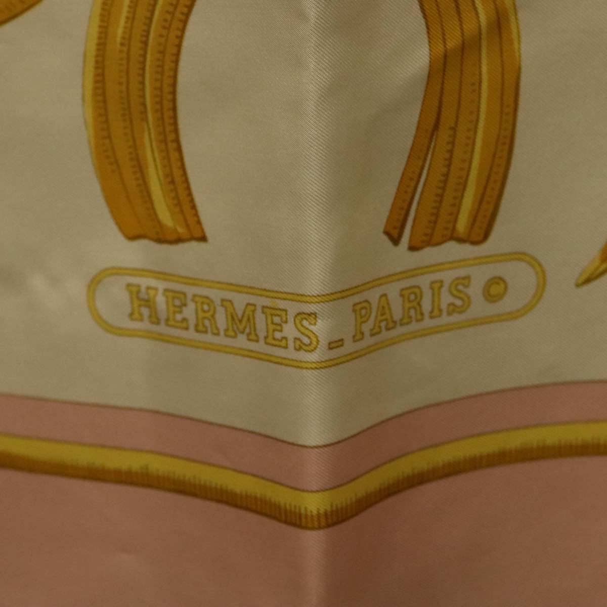 HERMES Carre 90 Scarf ""TIGER ROYAL"" Silk Pink Auth BA5128
