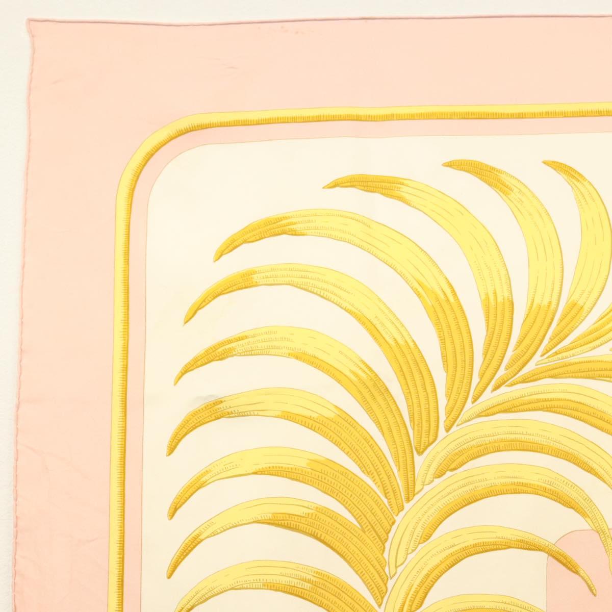 HERMES Carre 90 Scarf ""TIGER ROYAL"" Silk Pink Auth BA5128
