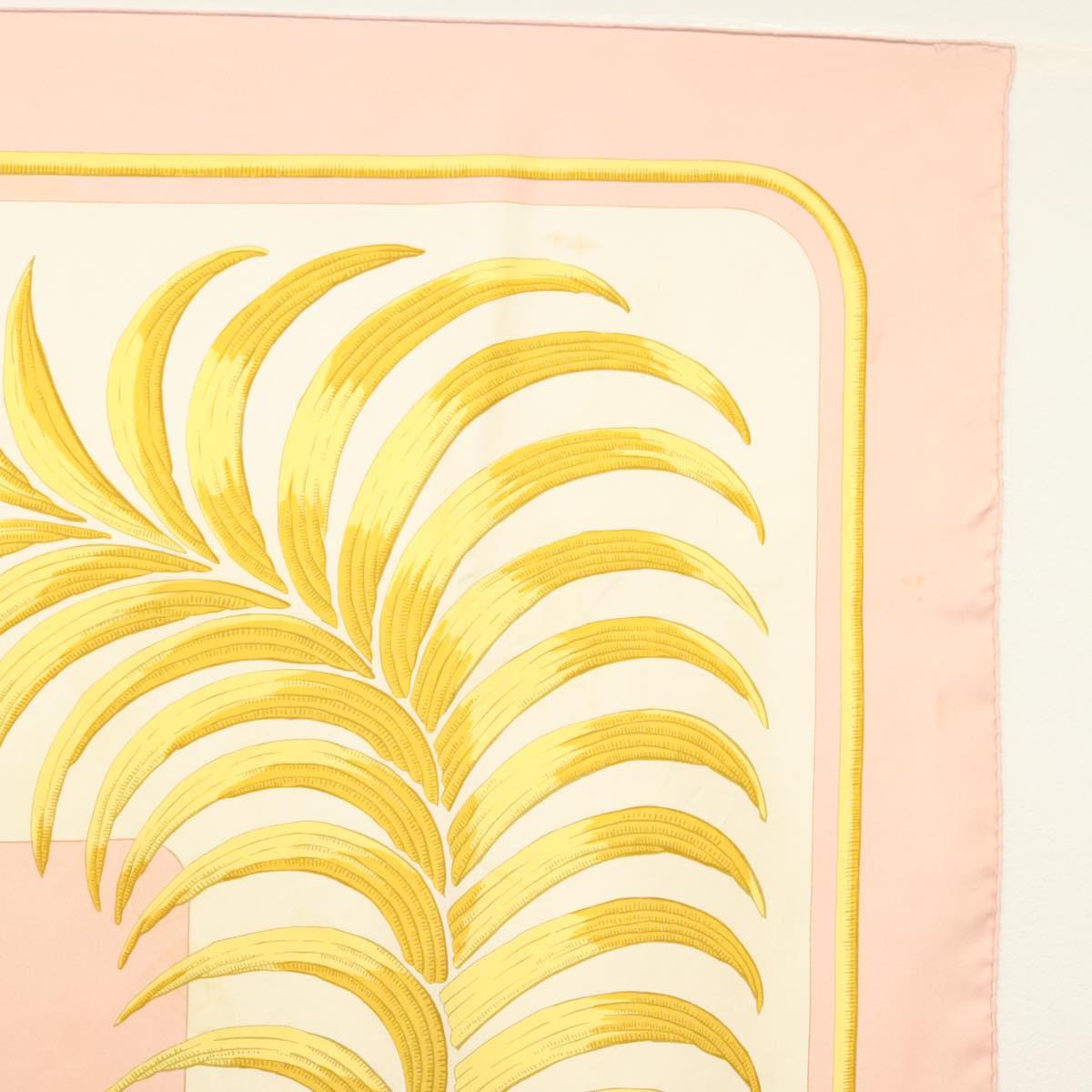 HERMES Carre 90 Scarf ""TIGER ROYAL"" Silk Pink Auth BA5128
