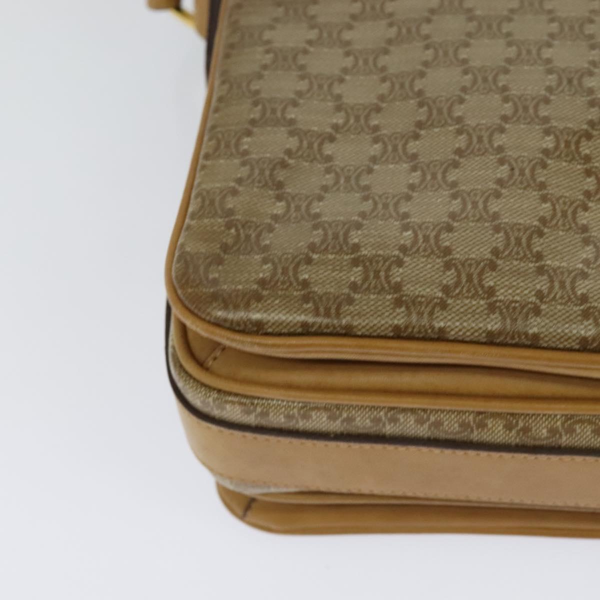 CELINE Macadam Canvas Shoulder Bag PVC Brown Gold Auth BA513