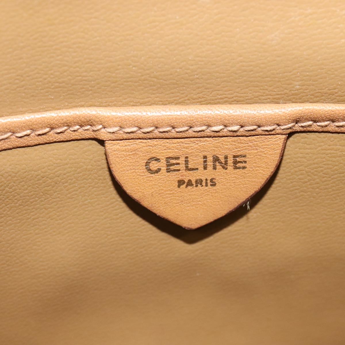 CELINE Macadam Canvas Shoulder Bag PVC Brown Gold Auth BA513