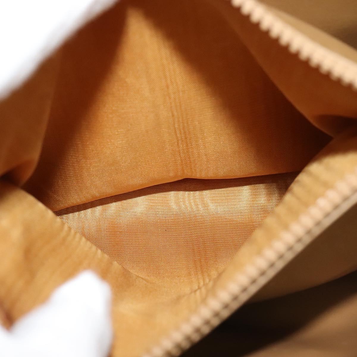 CELINE Macadam Canvas Shoulder Bag PVC Brown Gold Auth BA513