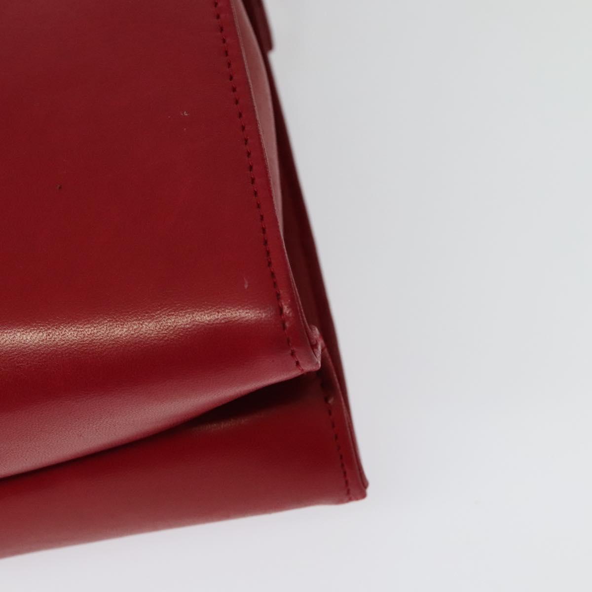 Salvatore Ferragamo Shoulder Bag Leather Red Gold Auth BA5135