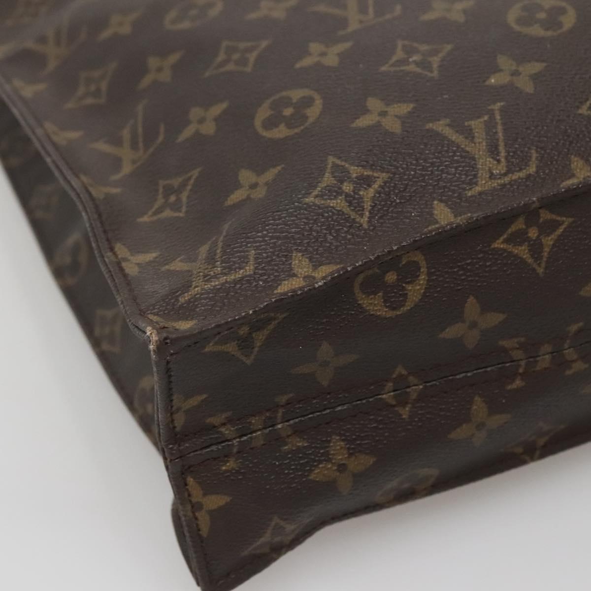 LOUIS VUITTON Monogram Sac Plat Hand Bag M51140 LV Auth BA5143