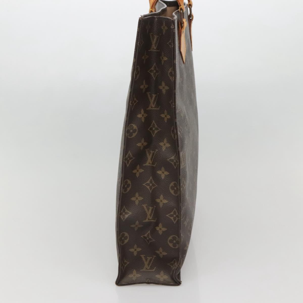 LOUIS VUITTON Monogram Sac Plat Hand Bag M51140 LV Auth BA5143