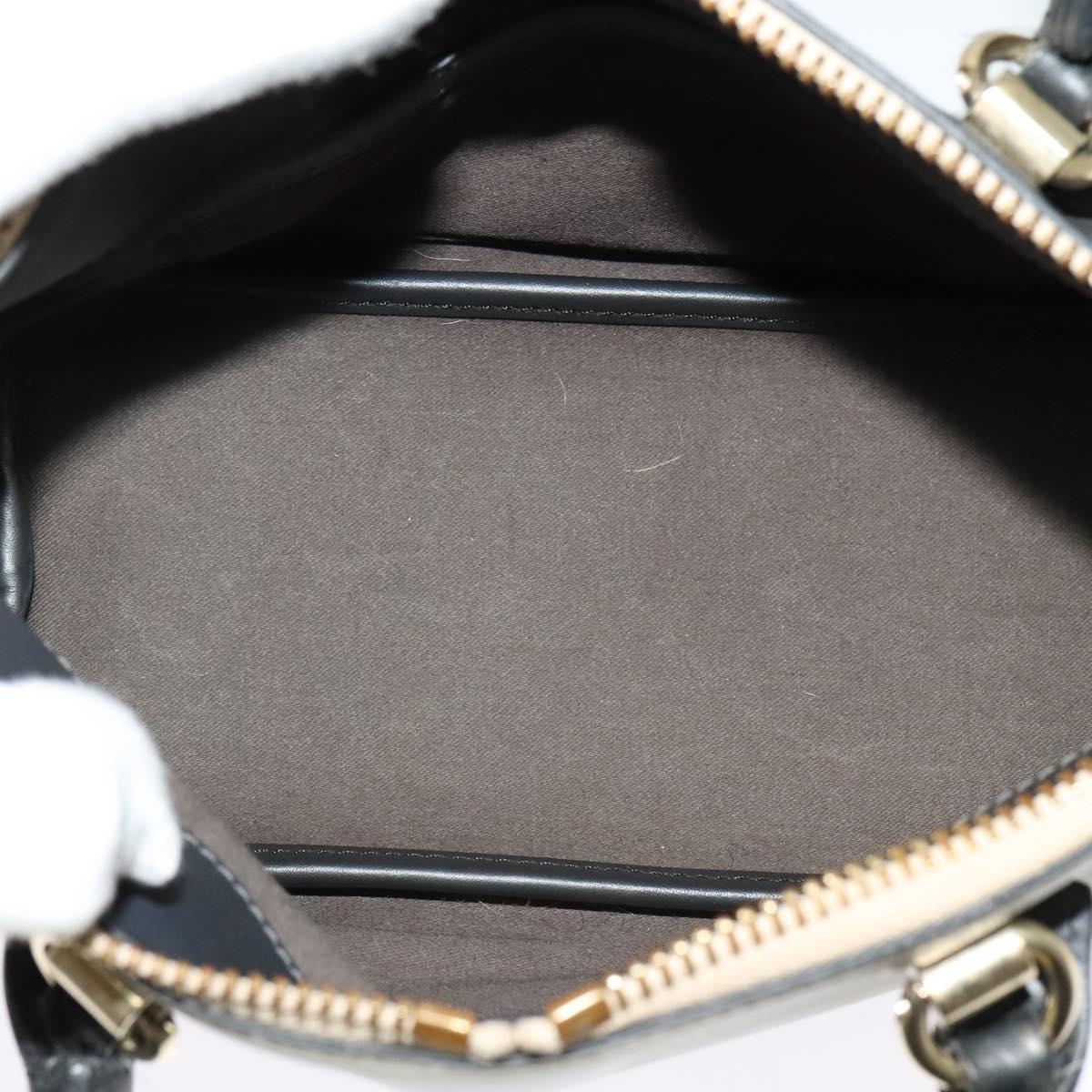 Chloe Bailey Hand Bag Leather 2way Navy Beige gold Auth BA5146