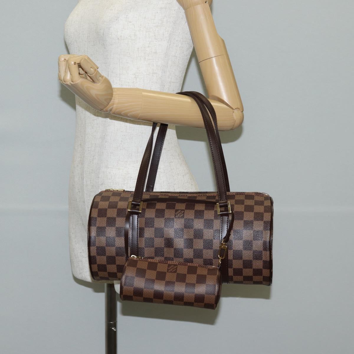 LOUIS VUITTON Damier Ebene Papillon 30 Hand Bag N51303 LV Auth BA5150V
