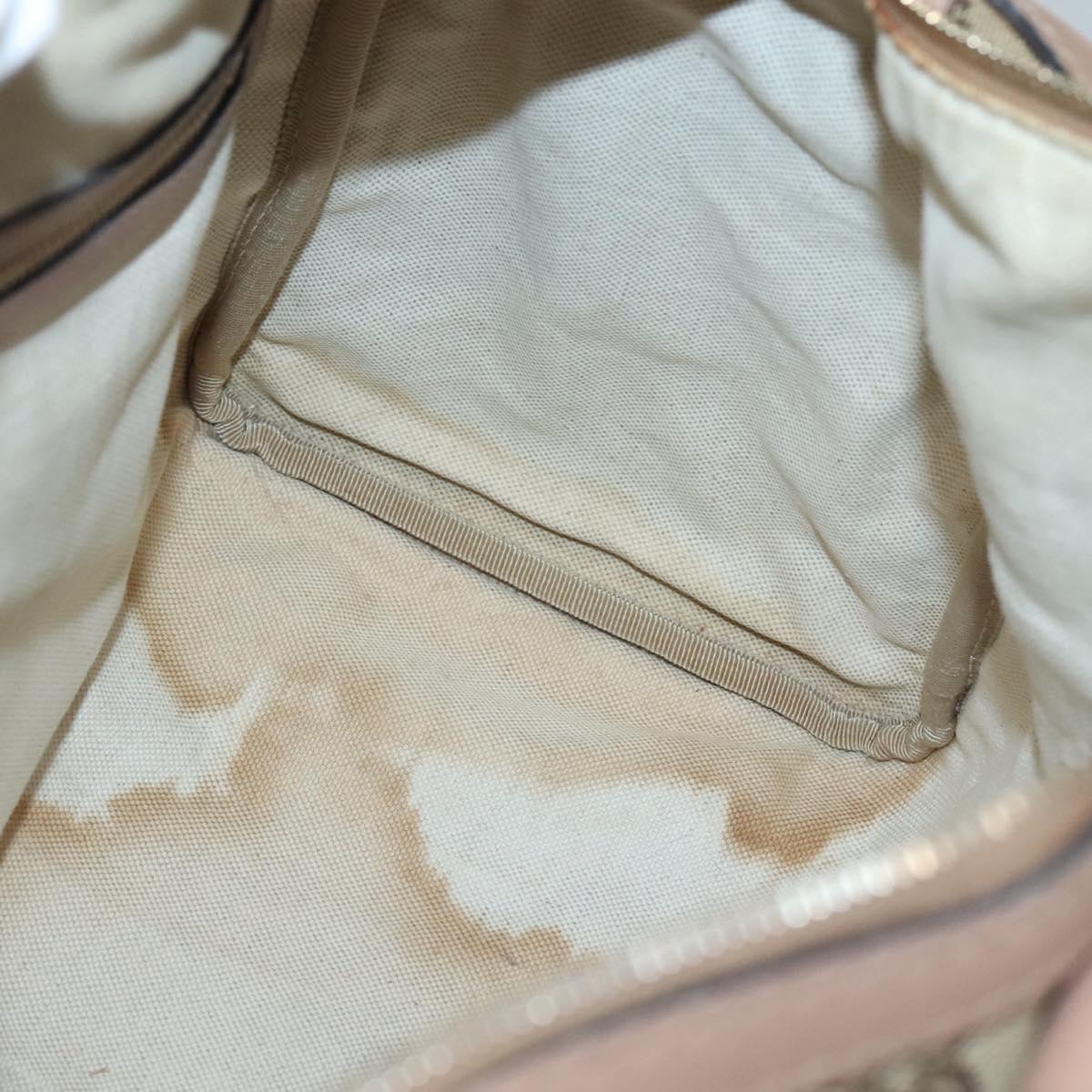 GUCCI GG Canvas Hand Bag 2way Beige Gold 247205 Auth BA5153