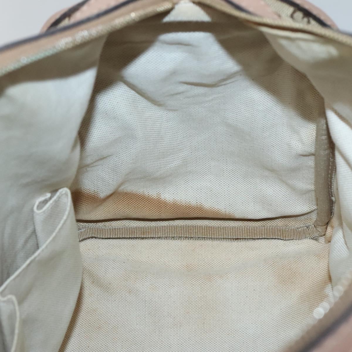 GUCCI GG Canvas Hand Bag 2way Beige Gold 247205 Auth BA5153