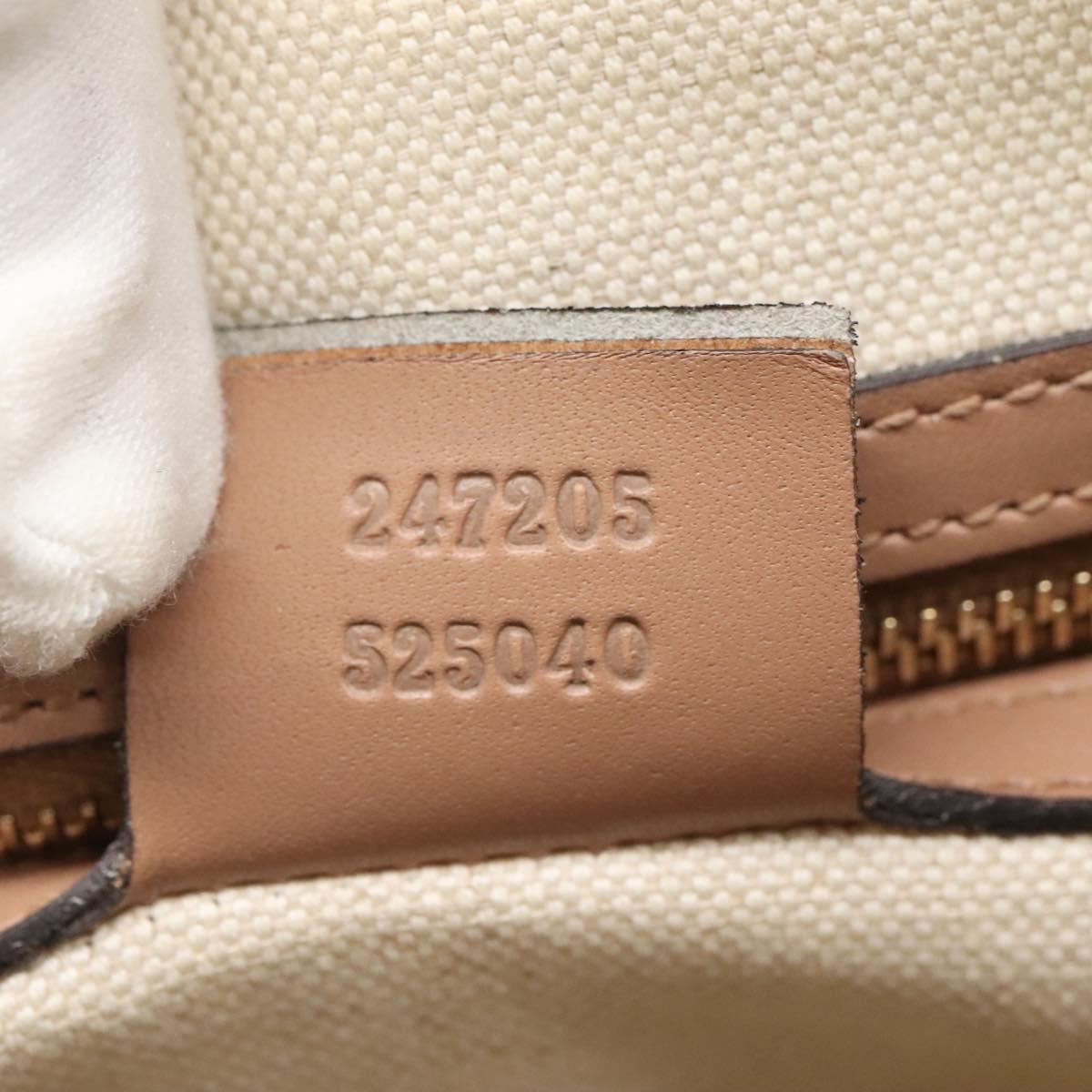 GUCCI GG Canvas Hand Bag 2way Beige Gold 247205 Auth BA5153
