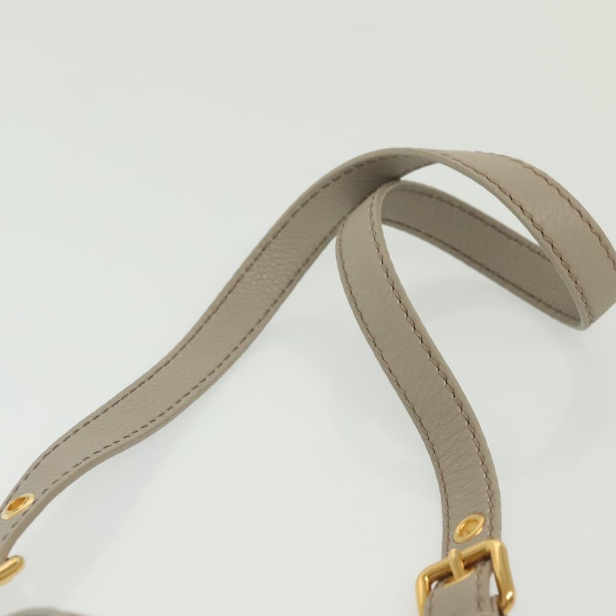 Miu Miu Hand Bag Leather 2way Gray Gold Auth BA5154