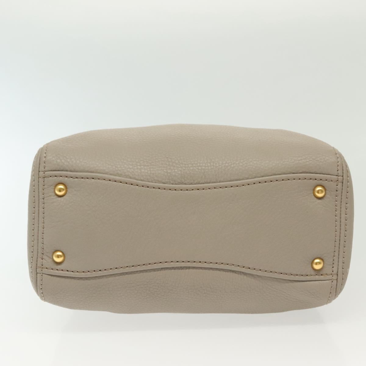 Miu Miu Hand Bag Leather 2way Gray Gold Auth BA5154