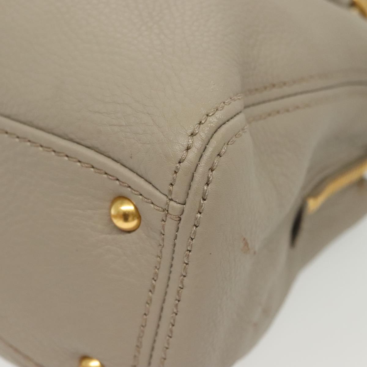 Miu Miu Hand Bag Leather 2way Gray Gold Auth BA5154
