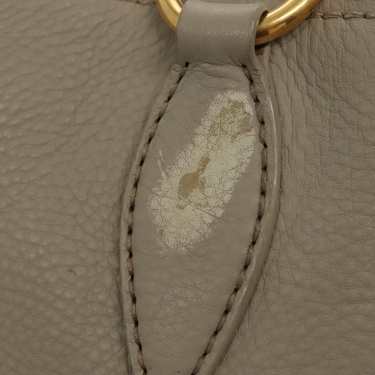 Miu Miu Hand Bag Leather 2way Gray Gold Auth BA5154