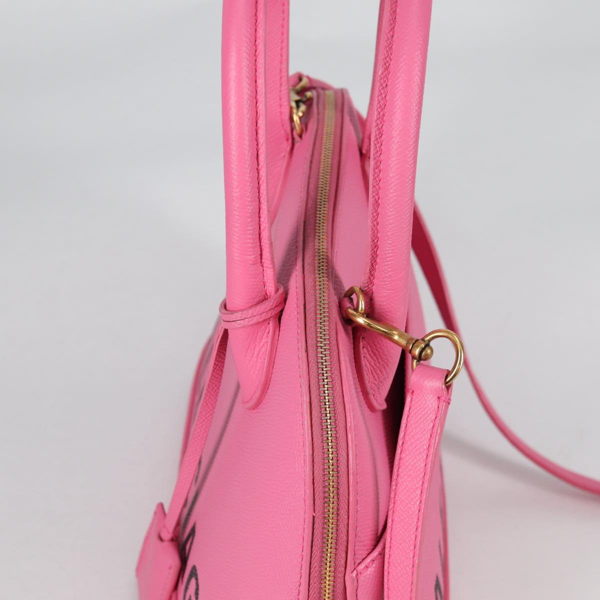 BALENCIAGA Ville Top Handle S Hand Bag Leather 2way Pink 518873 Auth BA5162M