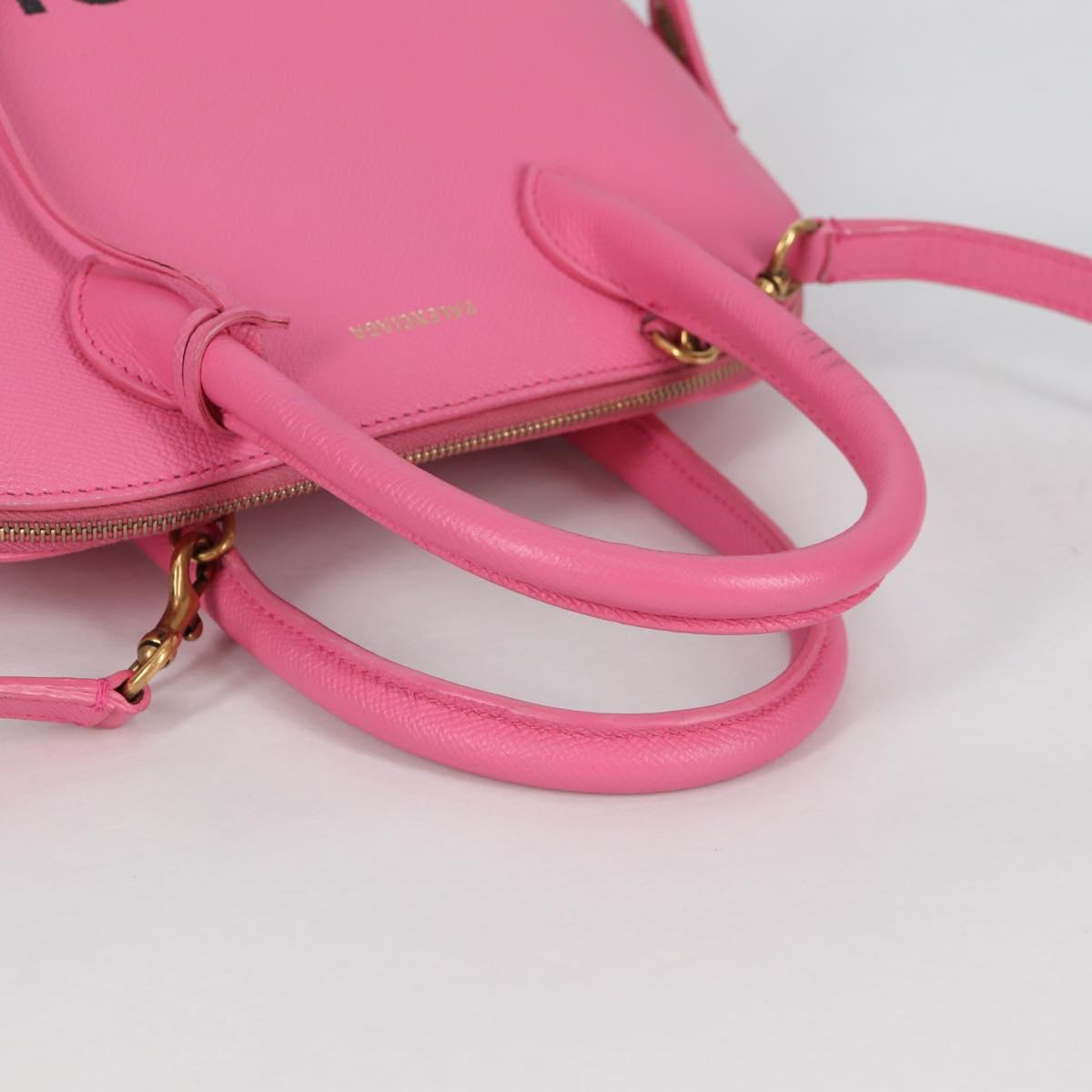 BALENCIAGA Ville Top Handle S Hand Bag Leather 2way Pink 518873 Auth BA5162M