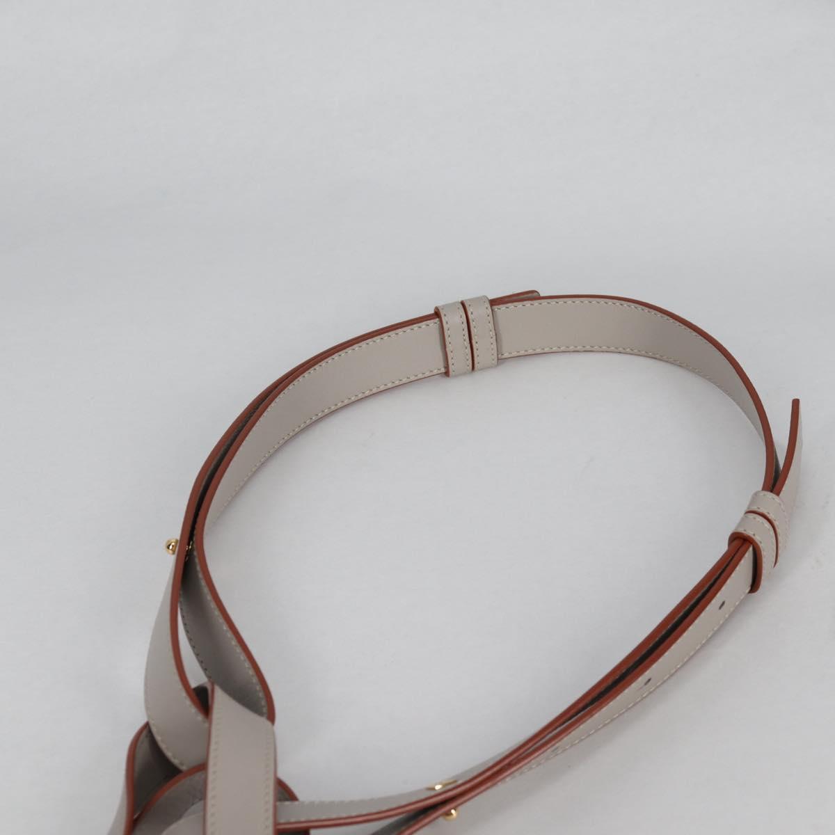 LOEWE Anagram Hammock Small Hand Bag Leather Gray Gold Auth BA5164M