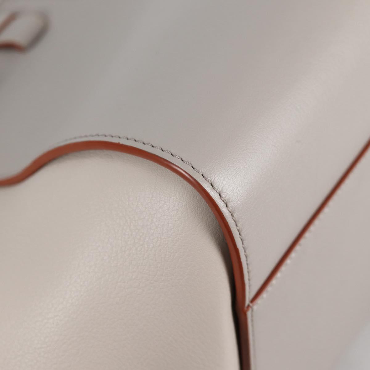 LOEWE Anagram Hammock Small Hand Bag Leather Gray Gold Auth BA5164M